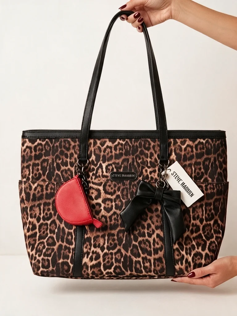 Tote Steve Madden estampado leopardo con lazo